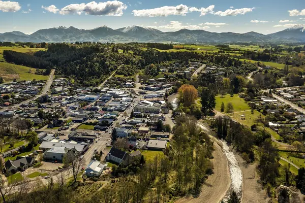 Aerial view of Geraldine New Zealand